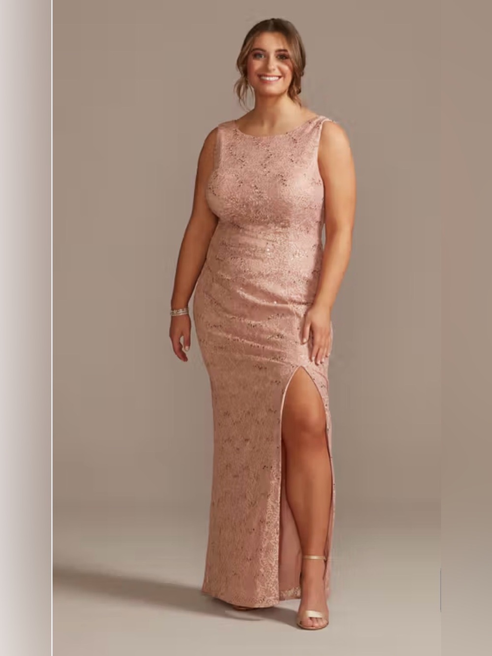 Oleg Cassini Petal Pink Sheath Dress Mother of the Bride Plus Size Women’s 14